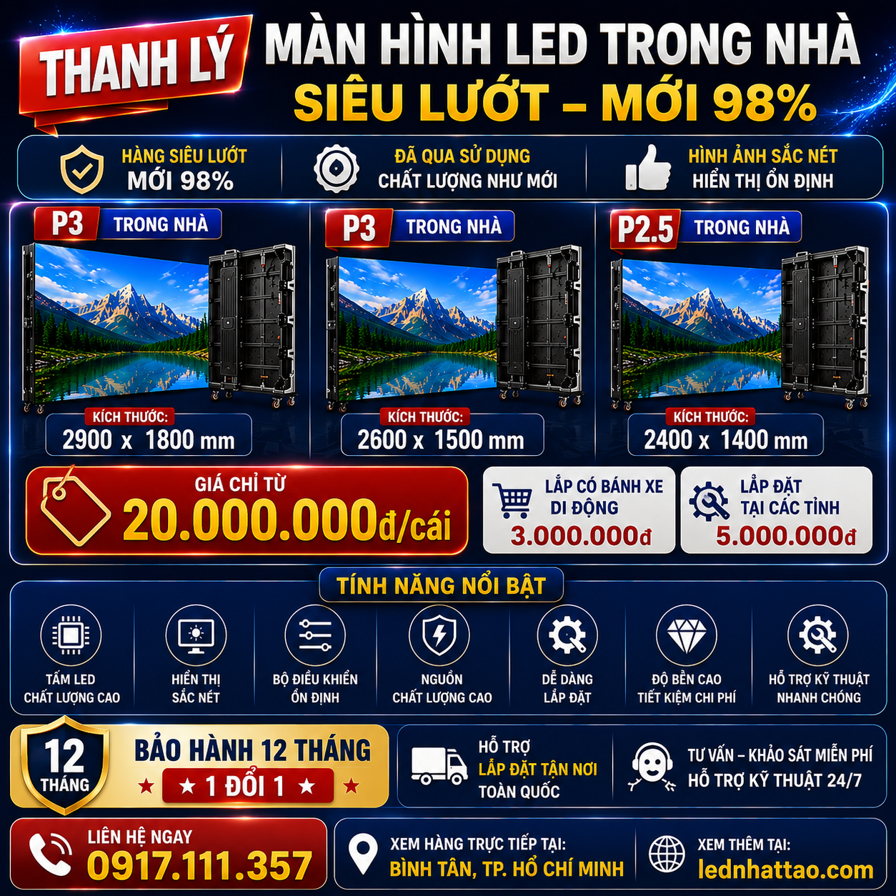 Thanh lý màn hình LED xem bóng